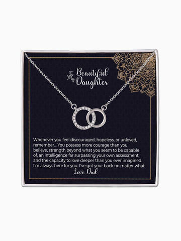 To Daughter - 'Whenever you feel discouraged' - Perfect Pair Necklace