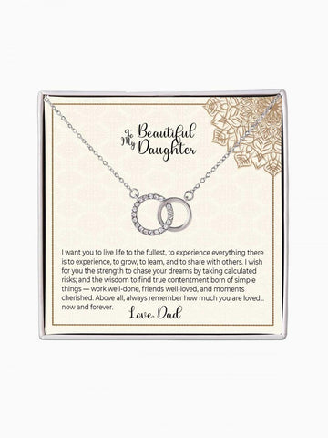 To Daughter - 'Live life to the fullest' - Perfect Pair Necklace