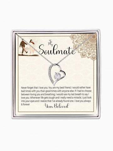 To Soulmate - 'Loving you or breathing' - Forever Love Necklace