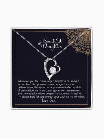 To Daughter - 'Whenever you feel discouraged' - Forever Love Necklace