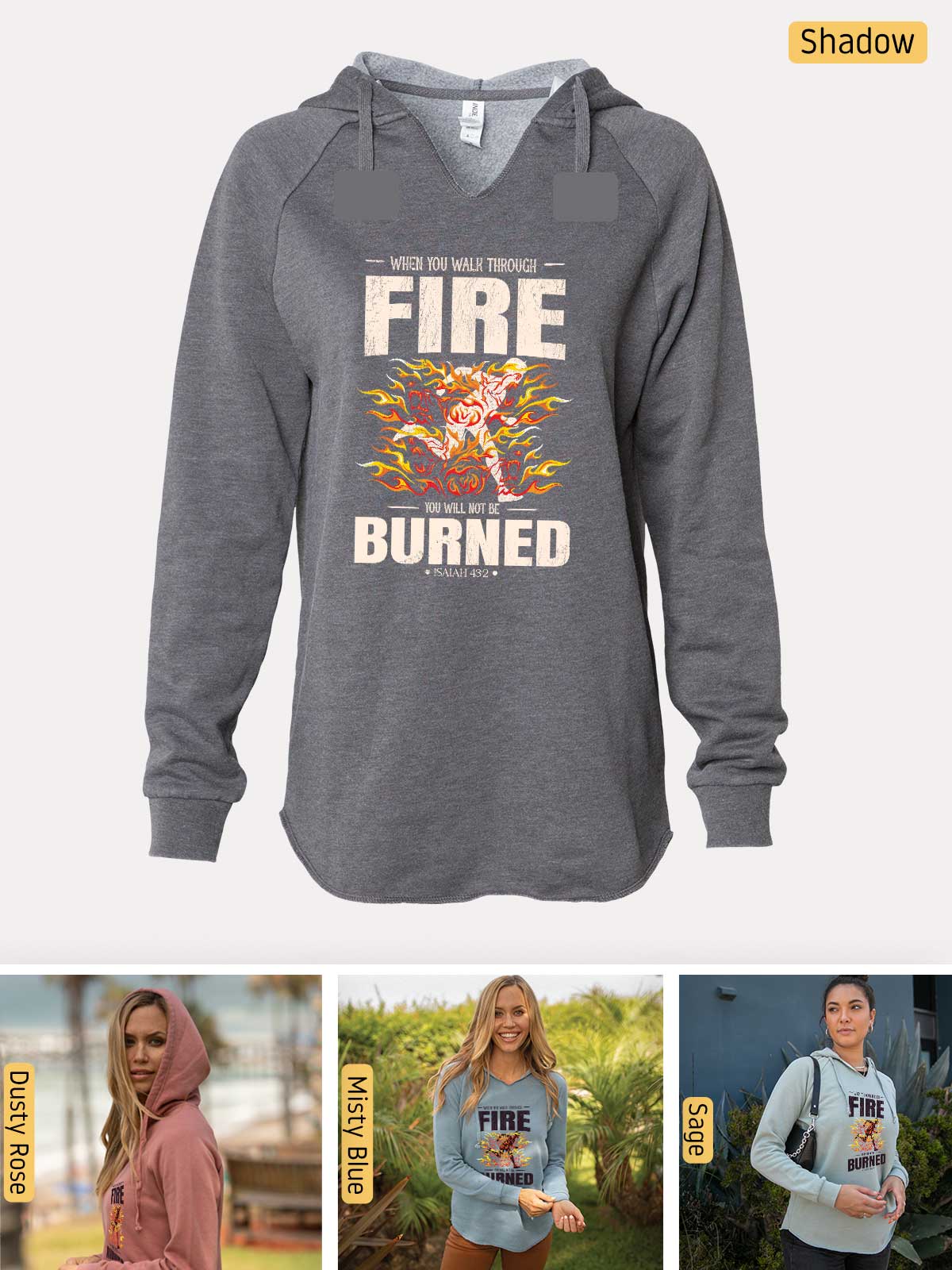a women's sweatshirt with a firefighter on it