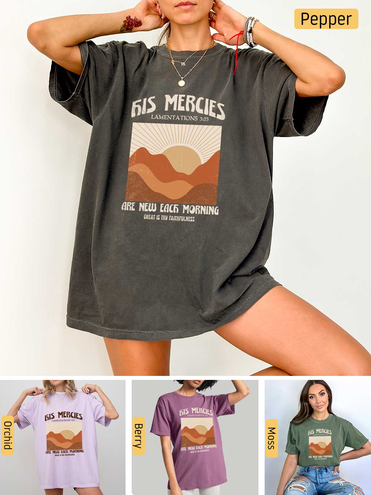 a collage of photos of a woman wearing a t - shirt