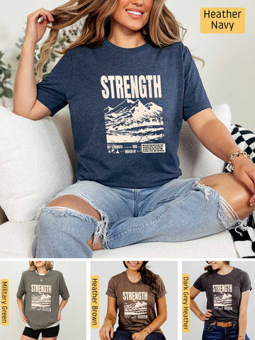 Strength, I Lift My Eyes to the Mountains - Psalm 121: 1-2 - Lightweight, Unisex T-Shirt