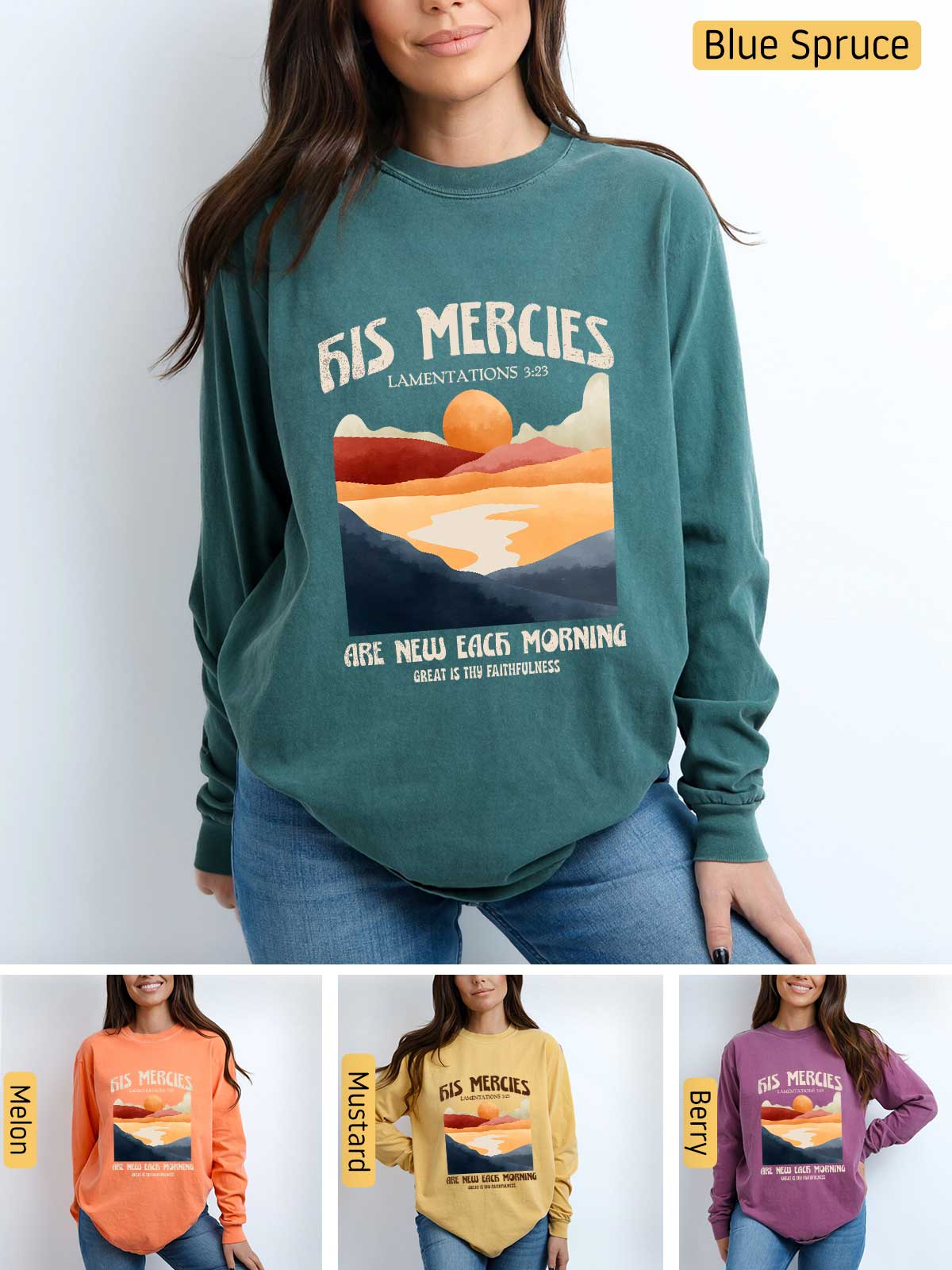 a woman wearing a sweatshirt with the slogan fis mercies on it