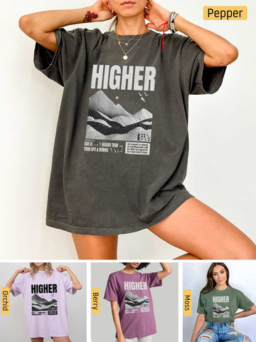 God is Higher - Romans 8:38-39 - Medium-weight, Unisex T-Shirt