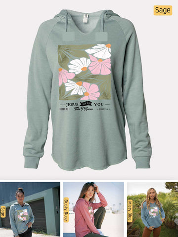 Jesus Loves You, This I Know - John 3:16 - Lightweight, Cali Wave-washed Women's Hooded Sweatshirt