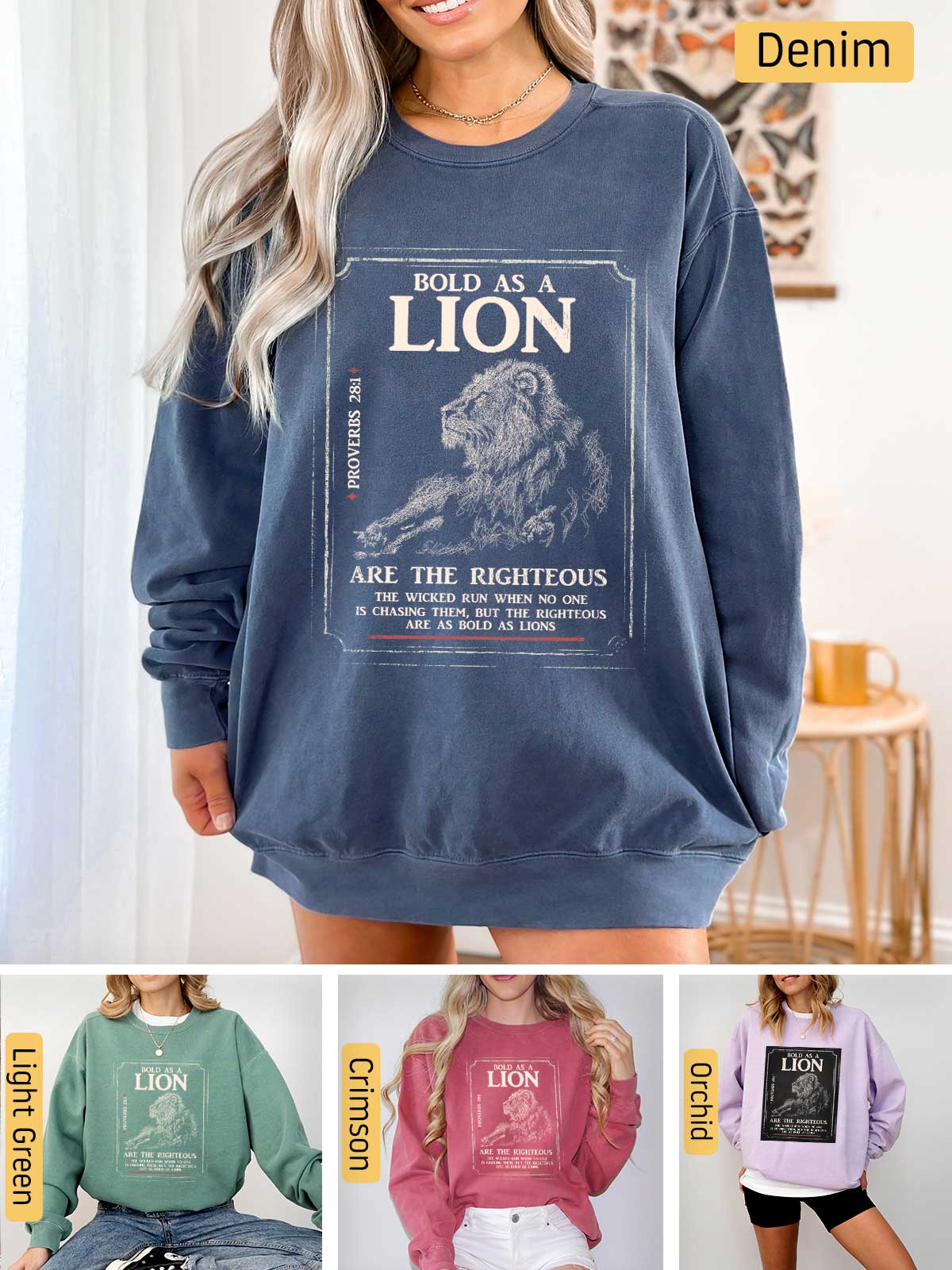 a woman wearing a lion sweatshirt and shorts