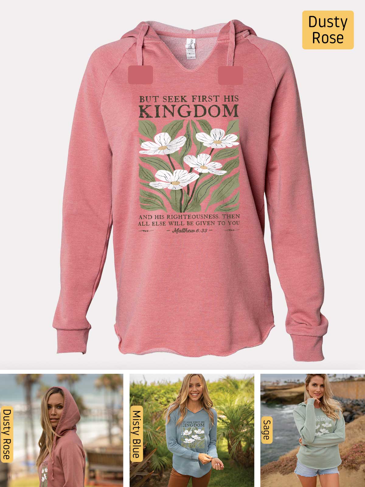 a women's hoodie with a picture of a flower on it