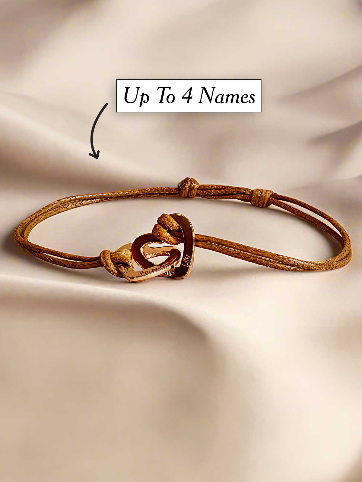 a close up of a bracelet on a bed