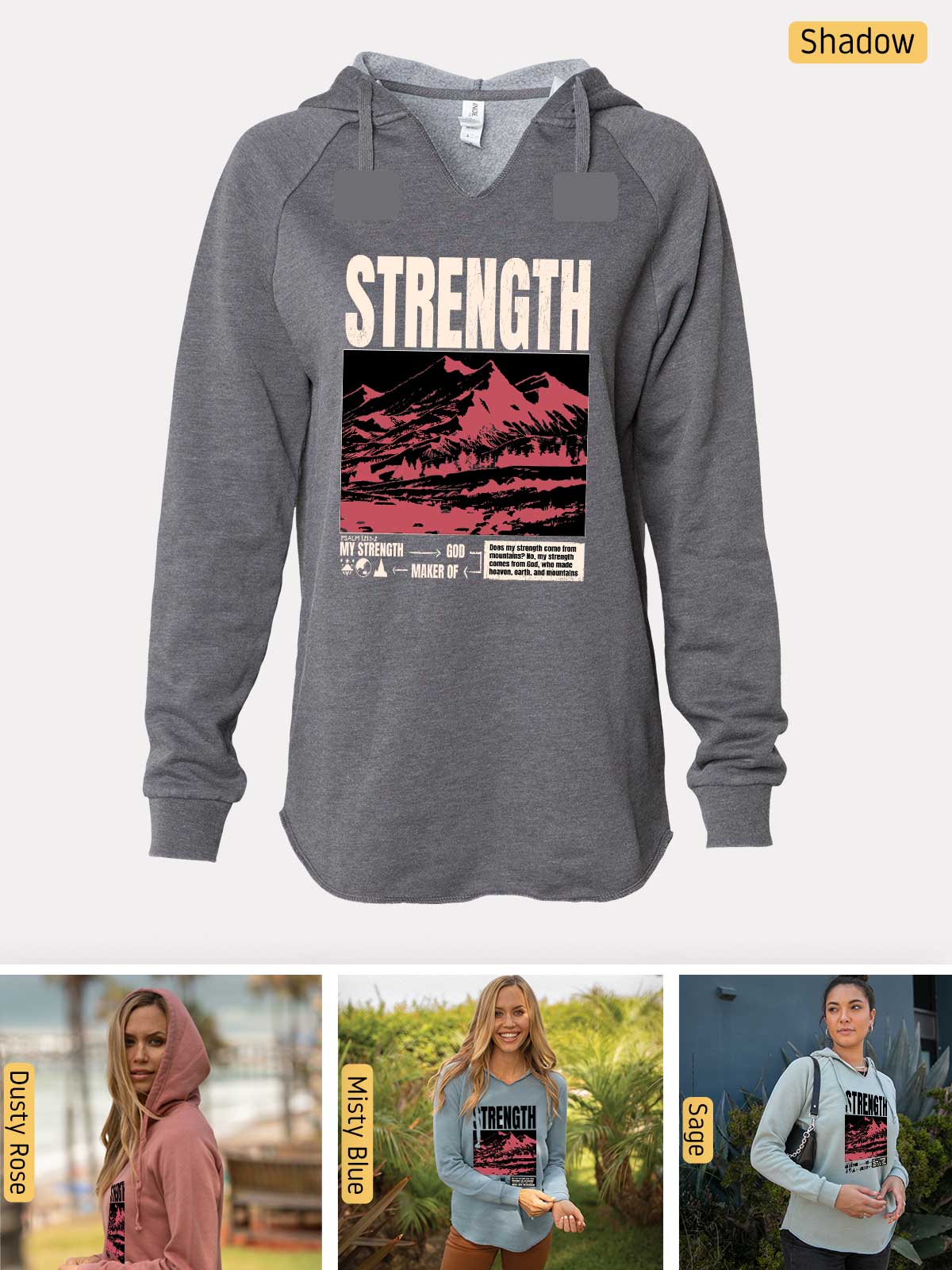 a women's sweatshirt with the words strength on it