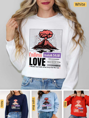 a woman wearing a sweatshirt with the words love on it