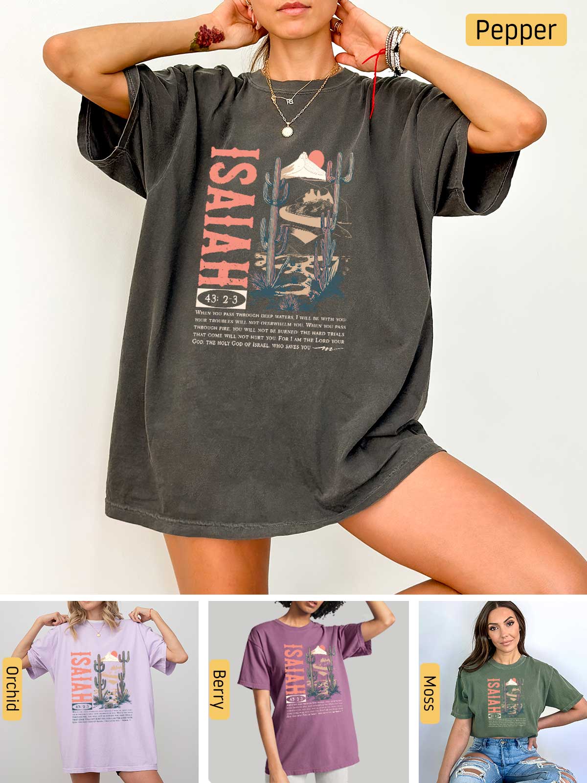 a collage of photos of a woman wearing a t - shirt