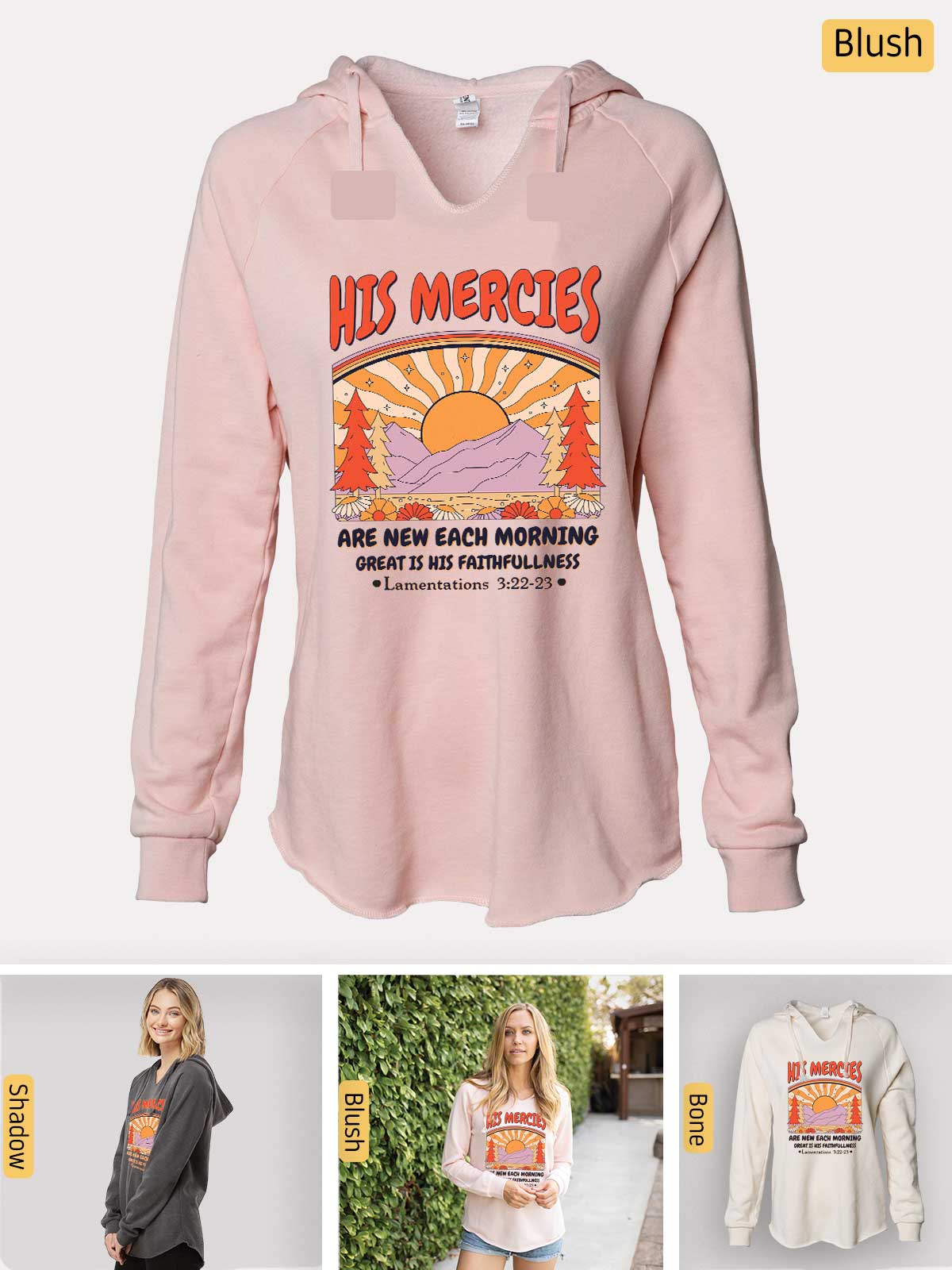 a women's hoodie with the words hot mercies on it