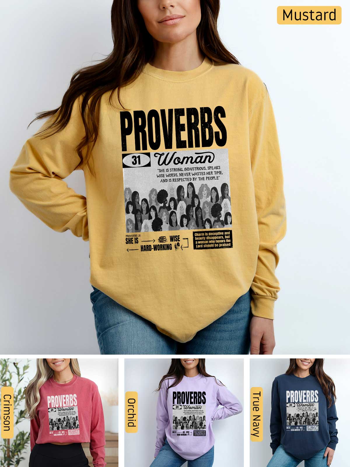 a woman wearing a sweatshirt with the words provers on it