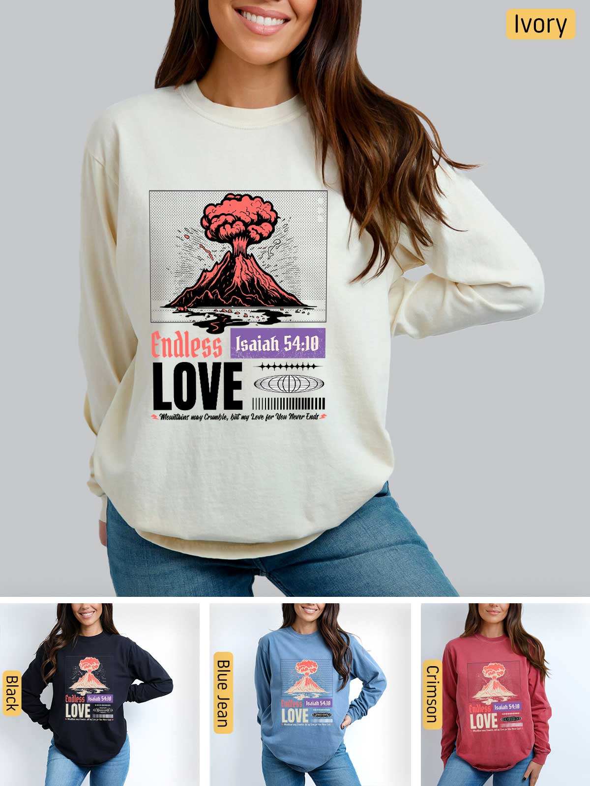 a woman wearing a sweater with the words love on it