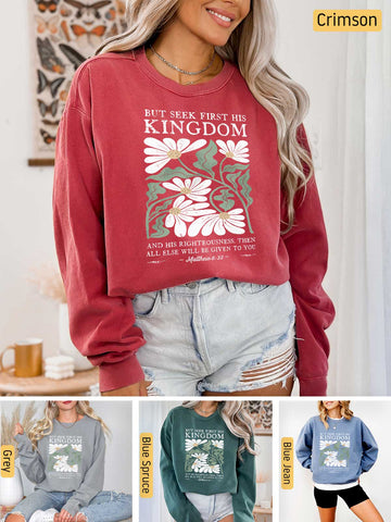 Seek First His Kingdom - Matthew 6:33 - Medium-heavyweight, Unisex Sweatshirt