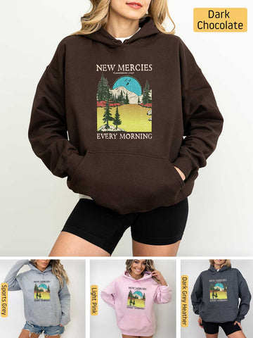 His Mercies are New Every Morning - Lamentations 3:22-23 - Medium-heavyweight, Unisex Hoodie