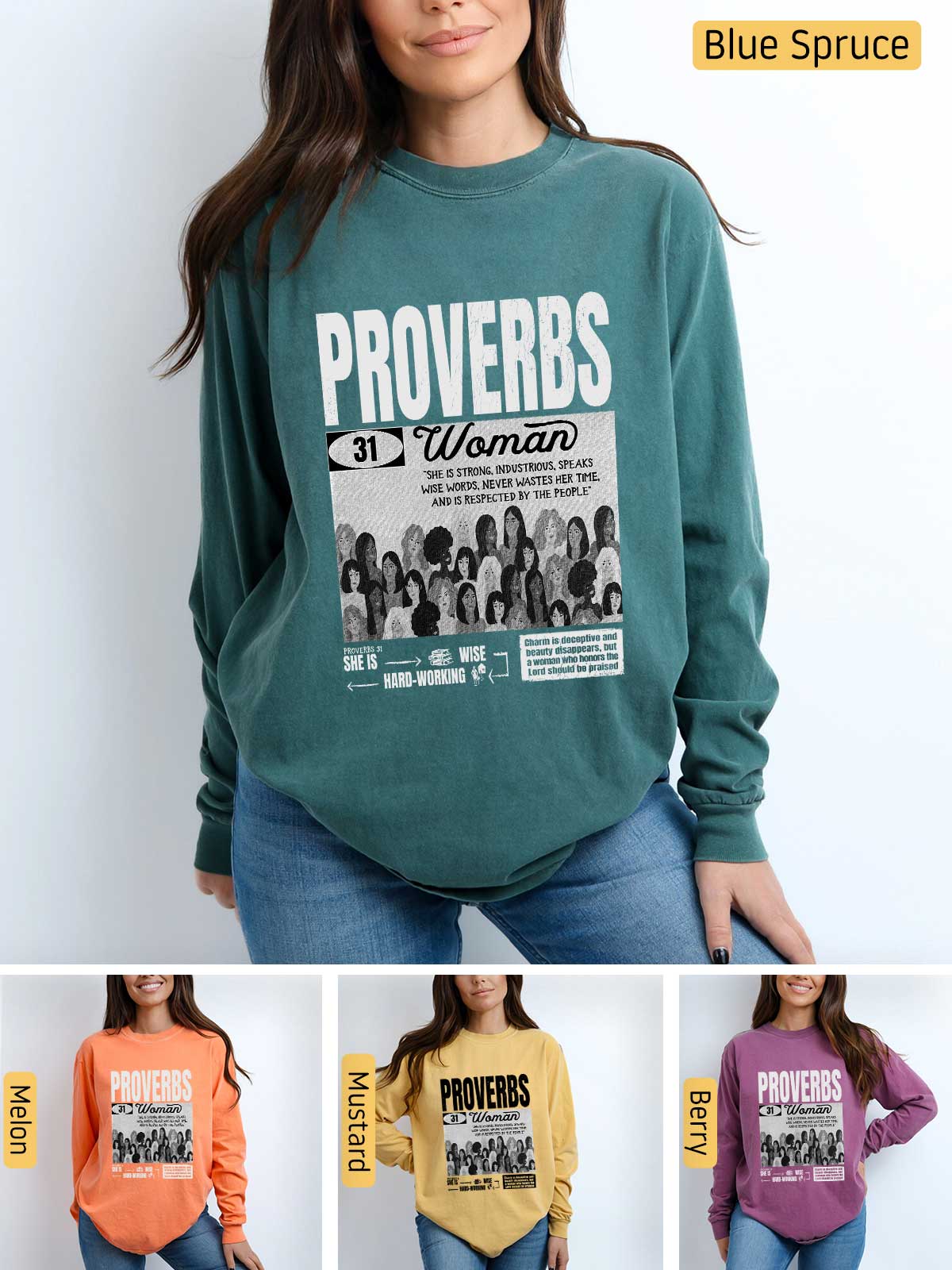 a woman wearing a sweatshirt with the words provers on it