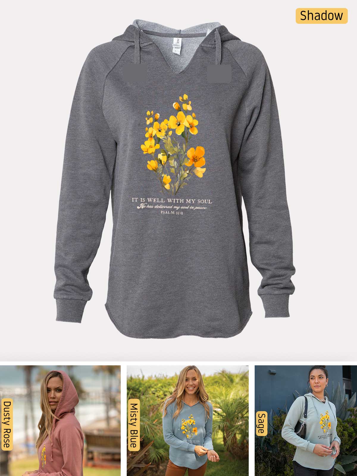 a women's hoodie with a picture of flowers on it