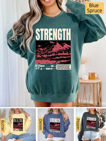 Strength, I Lift My Eyes to the Mountains - Psalm 121: 1-2 - Medium-heavyweight, Unisex Sweatshirt