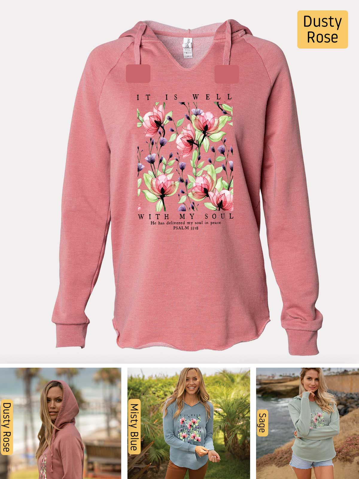 a women's hoodie with flowers on it