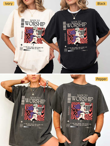 Made to Worship - Psalm 148:3 - Medium-weight, Unisex T-Shirt