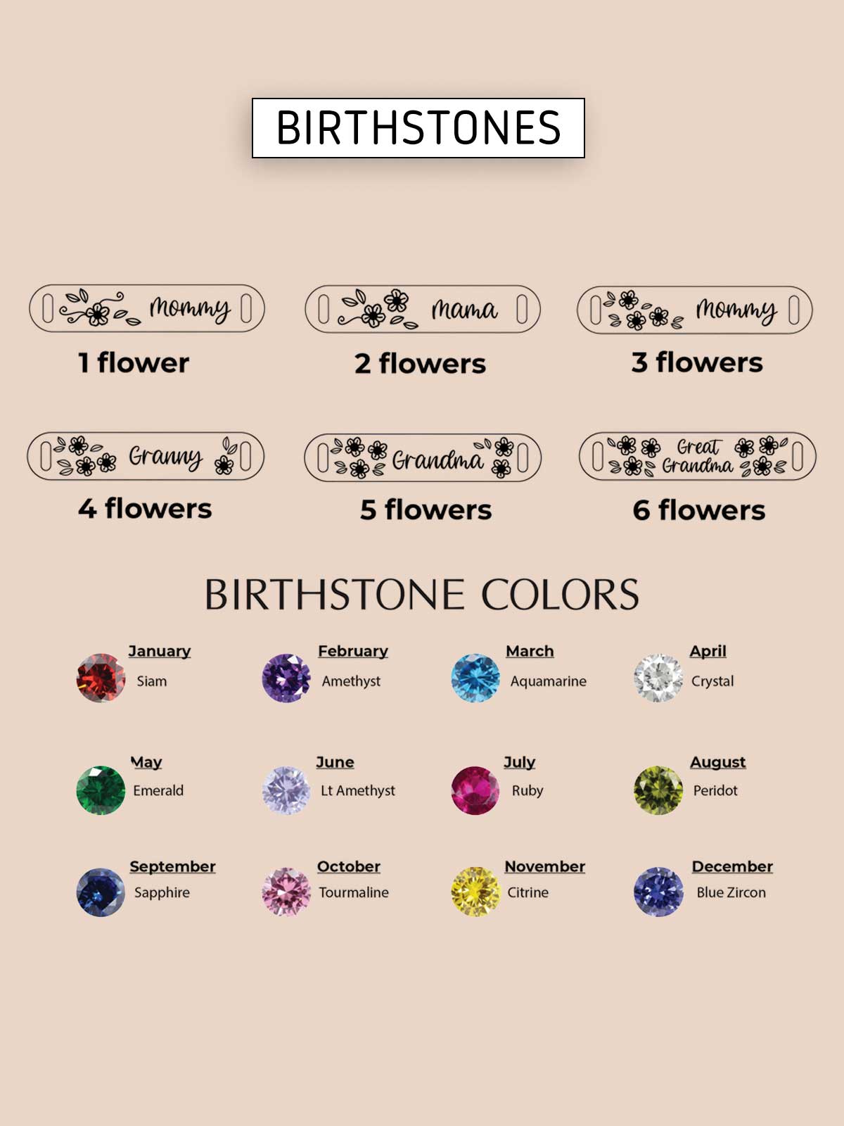 a bunch of different colored stones on a beige background