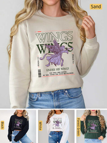 Under His Wings You will find Refuge - Psalm 91:4 - Medium-heavyweight, Unisex Sweatshirt