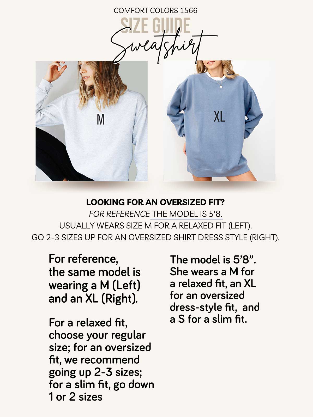 a women's sweatshirt sewing pattern with measurements