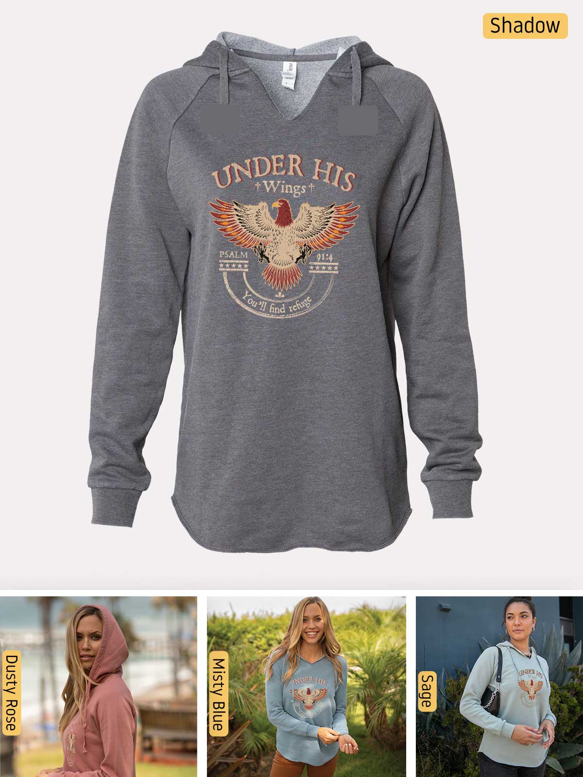 a women's hoodie with an image of a woman wearing a hoodie