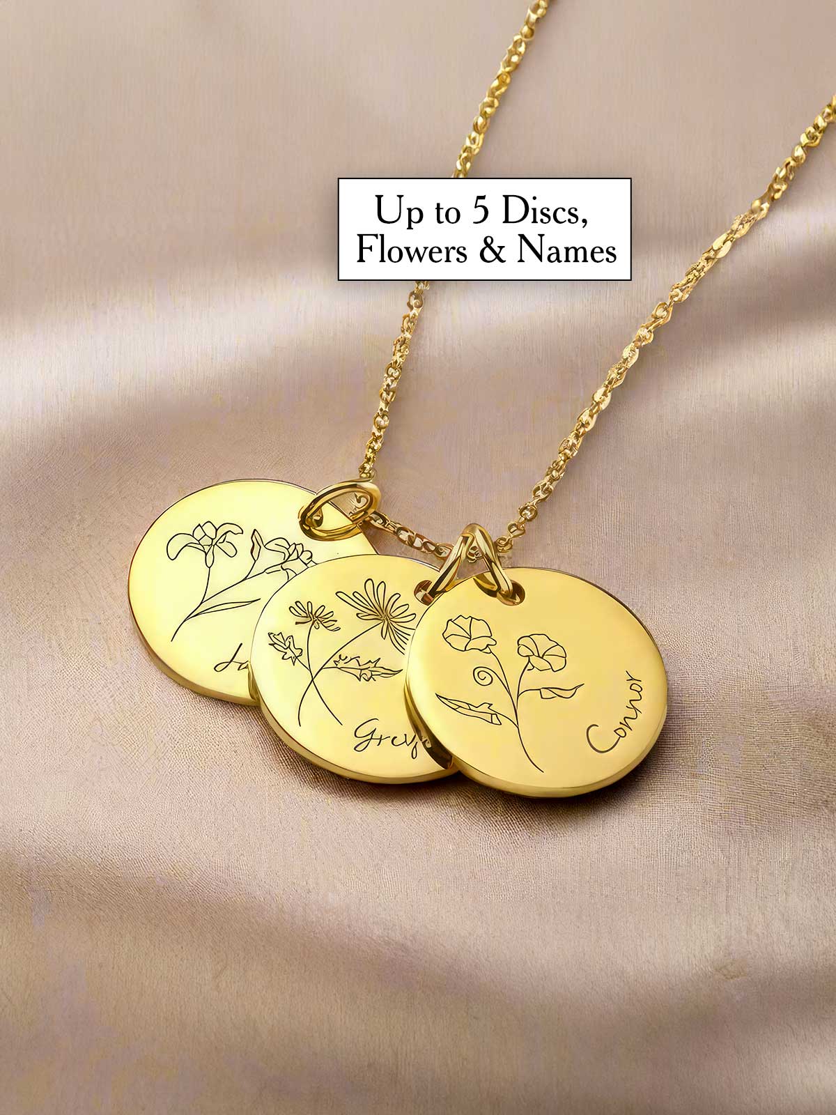 a couple of necklaces that have flowers on them