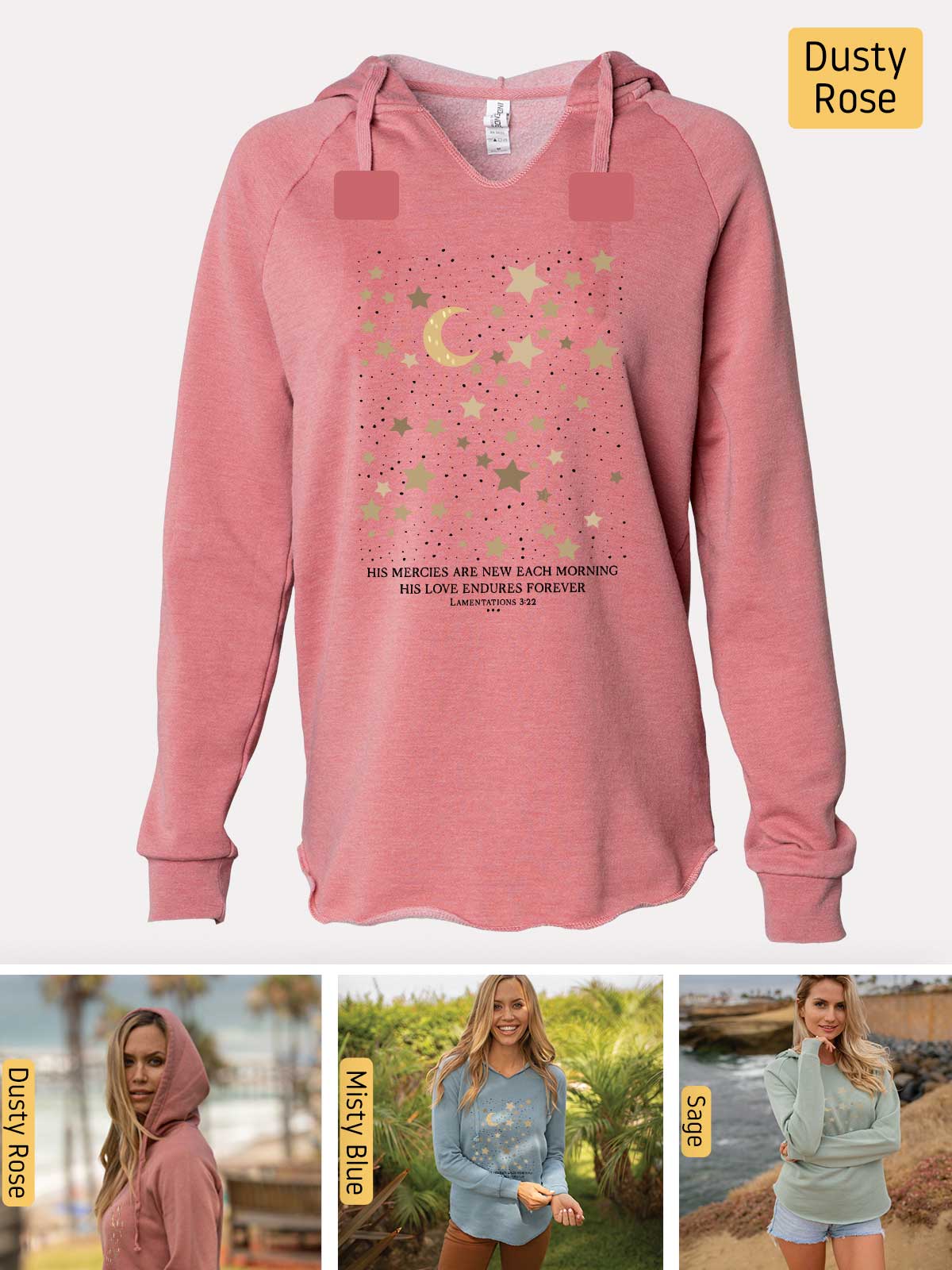 a pink hoodie with stars and moon on it