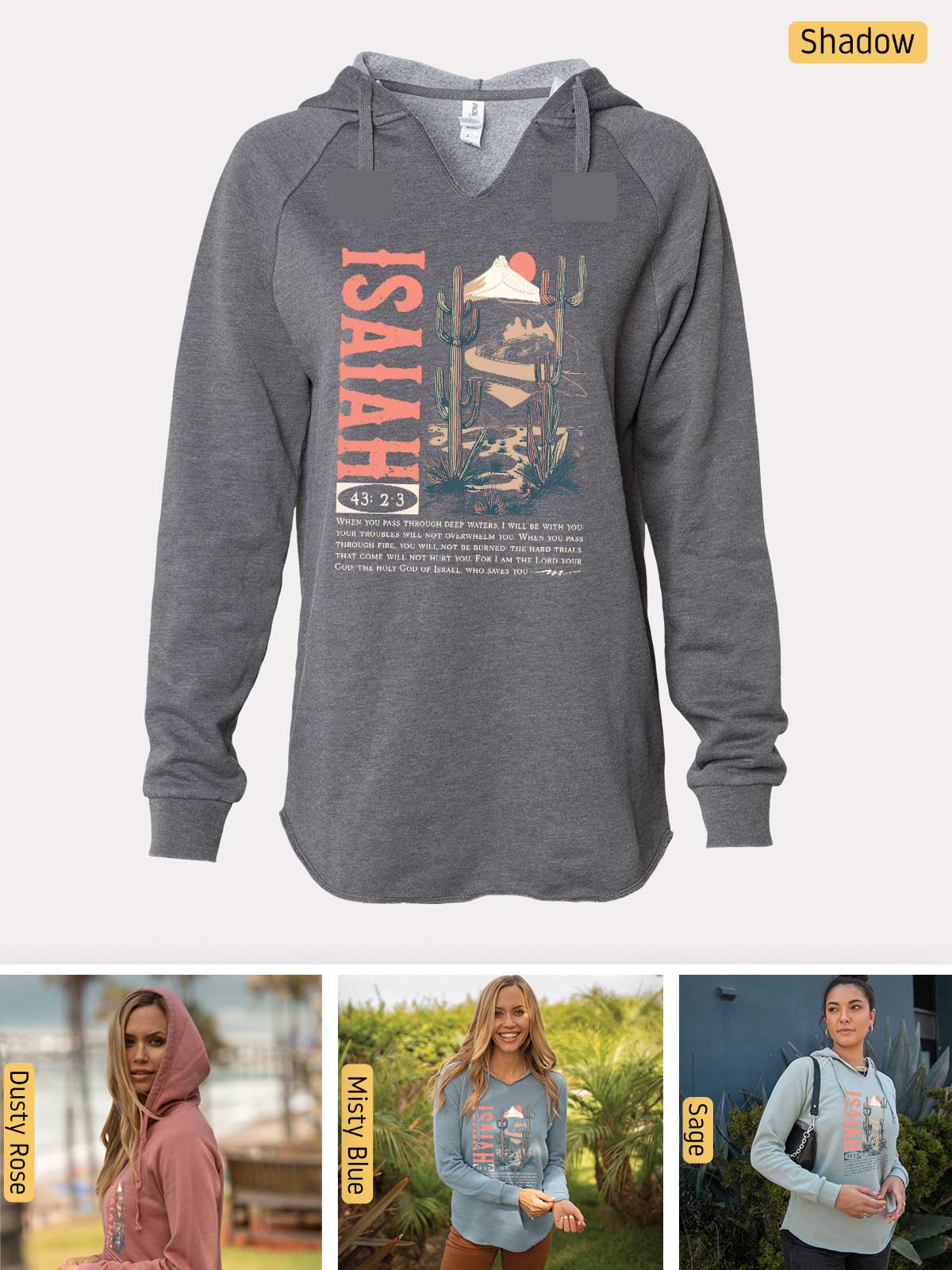a women's hoodie with a picture of a woman in the background