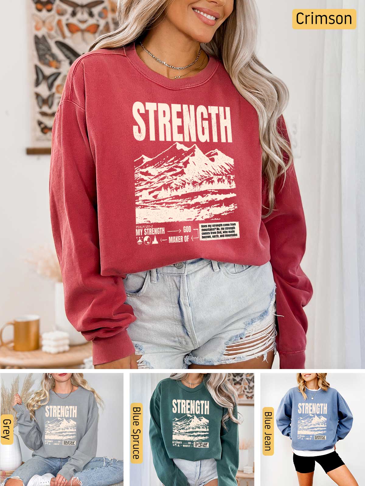 a collage of photos of a woman wearing a sweatshirt and shorts