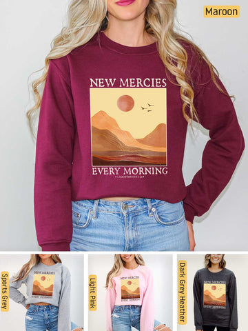 His Mercies are New Every Morning - Lamentations 3:22-23 - Medium-heavyweight, Unisex Sweatshirt