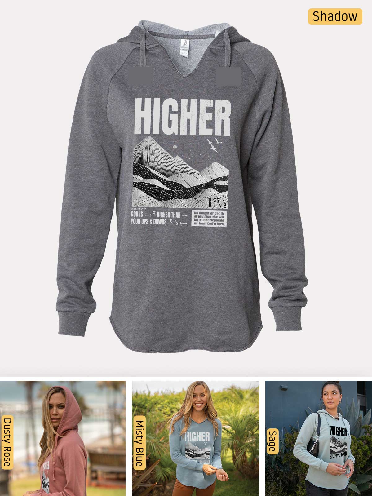 a women's hoodie with a picture of a woman wearing a hoodie