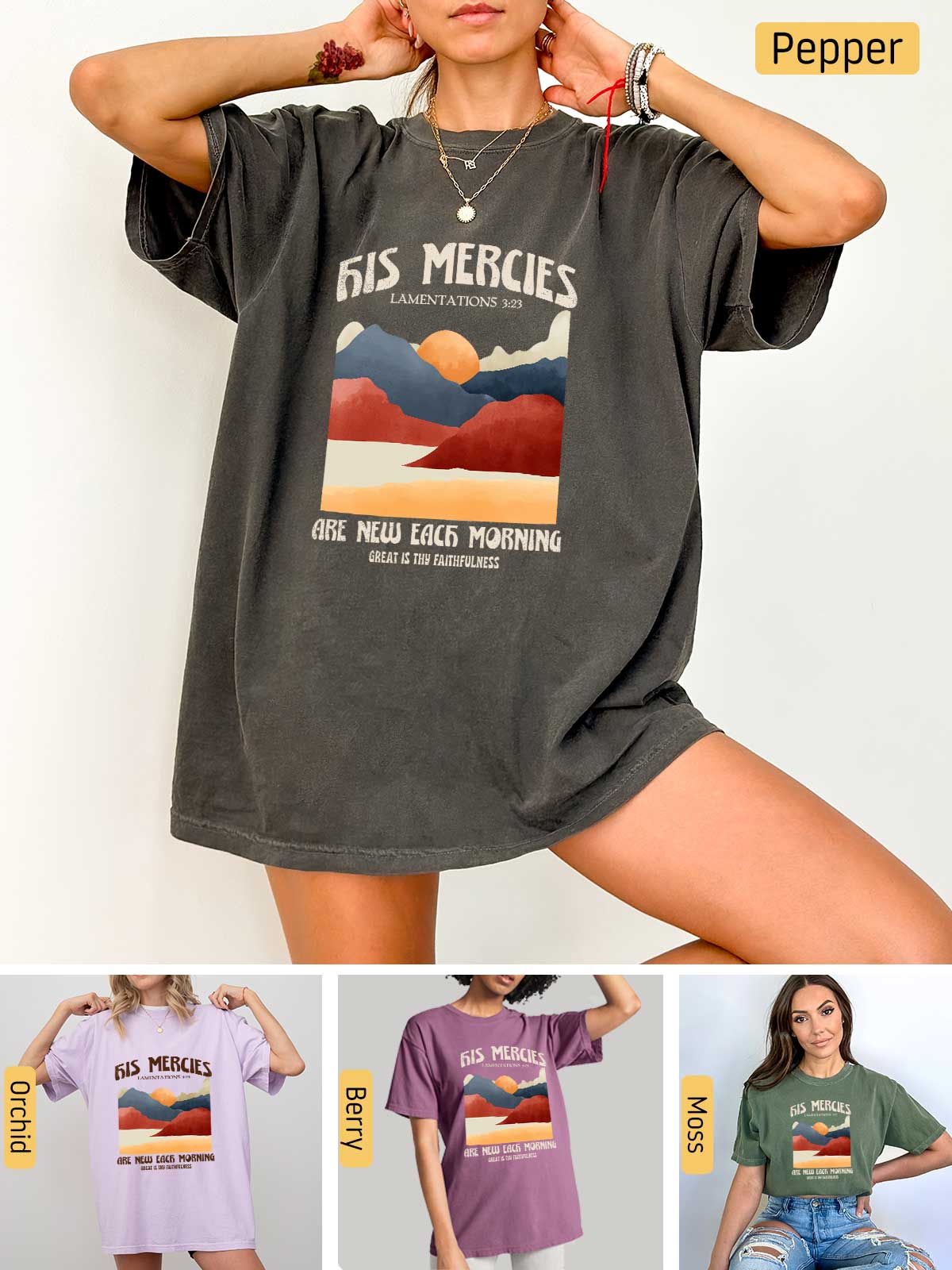 a collage of photos of a woman wearing a t - shirt