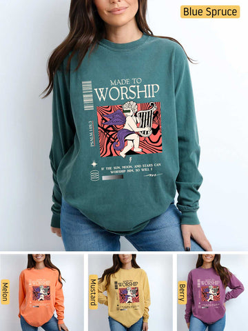 Made to Worship - Psalm 148:3 - Medium-weight, Unisex Longsleeve T-Shirt