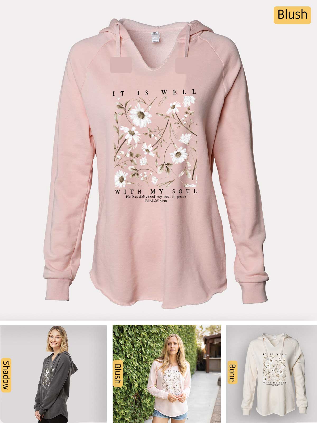 a women's pink hoodie with flowers on it