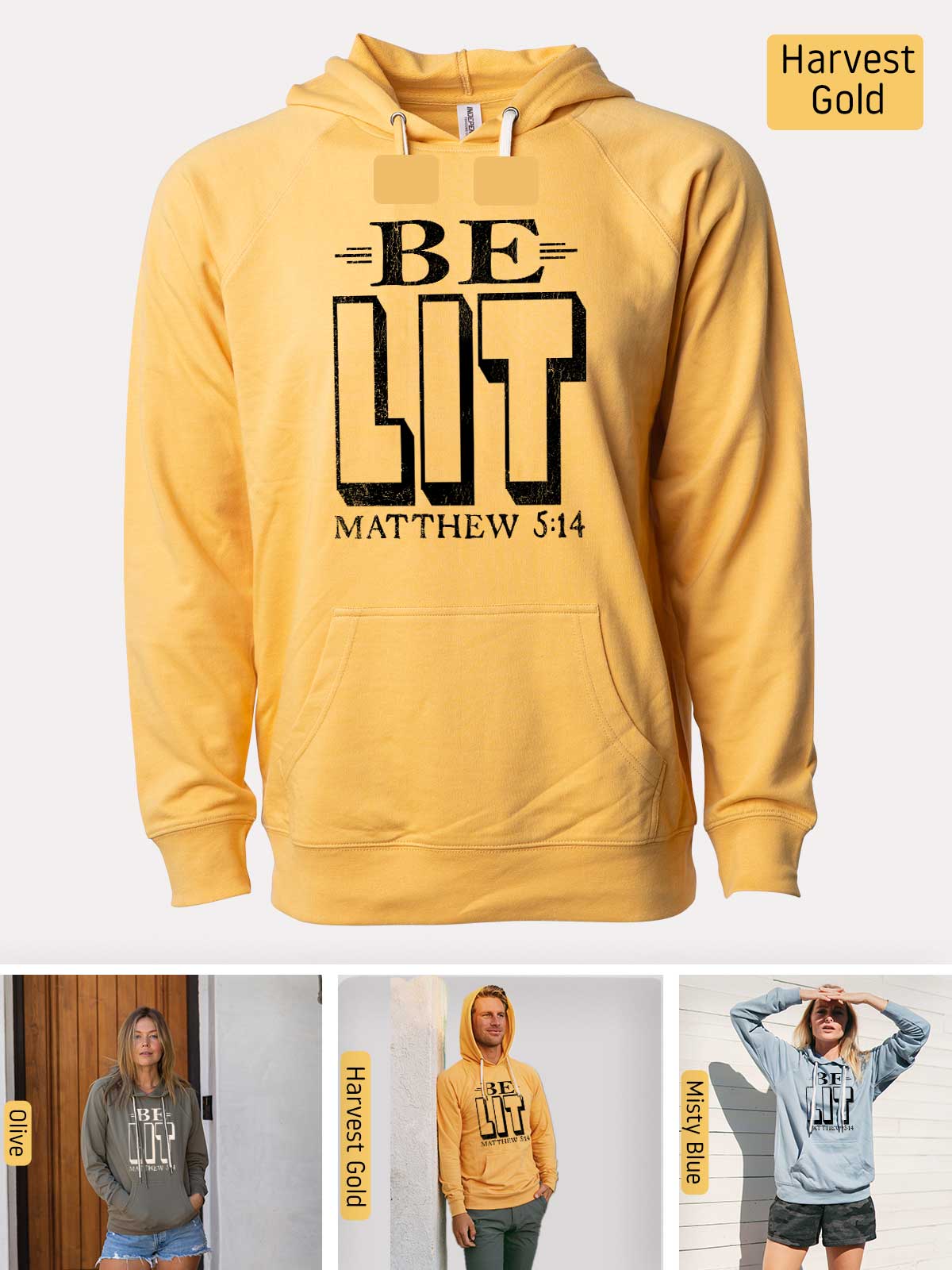 a yellow hoodie with a picture of a woman in it