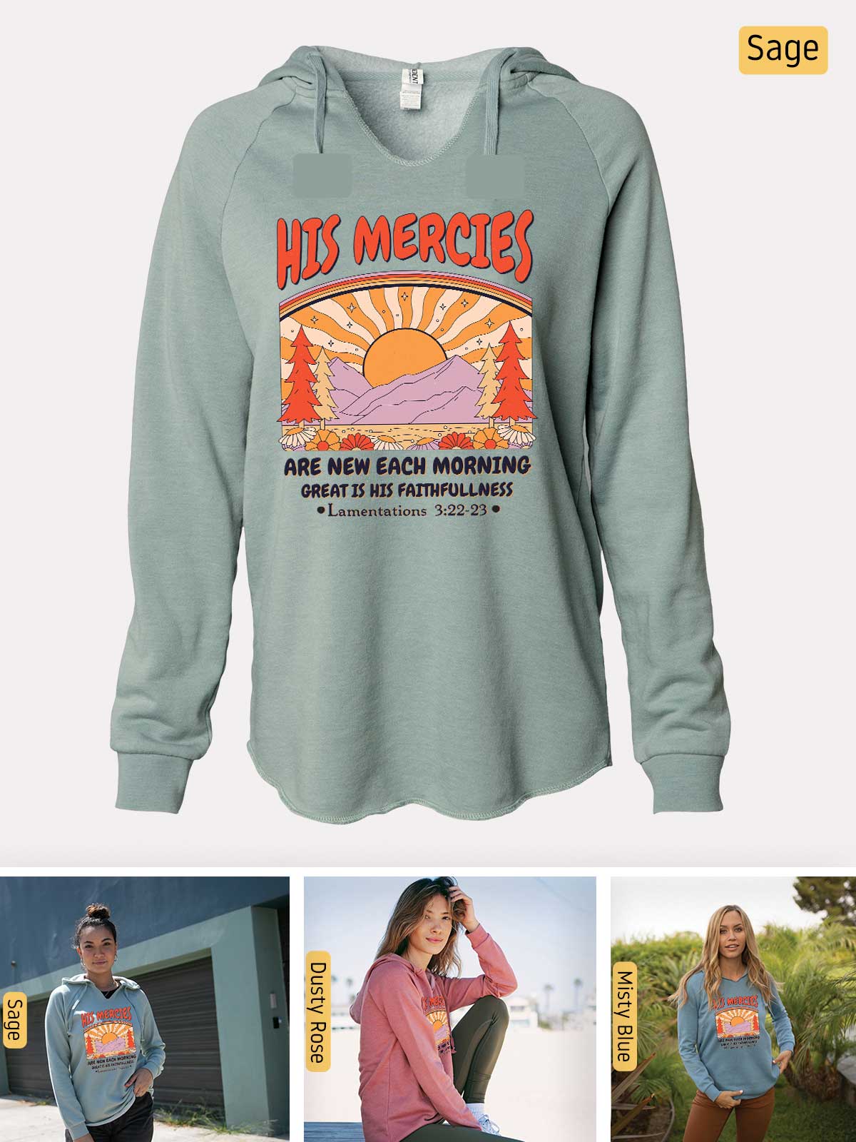 a woman wearing a sweatshirt with a picture of her on it