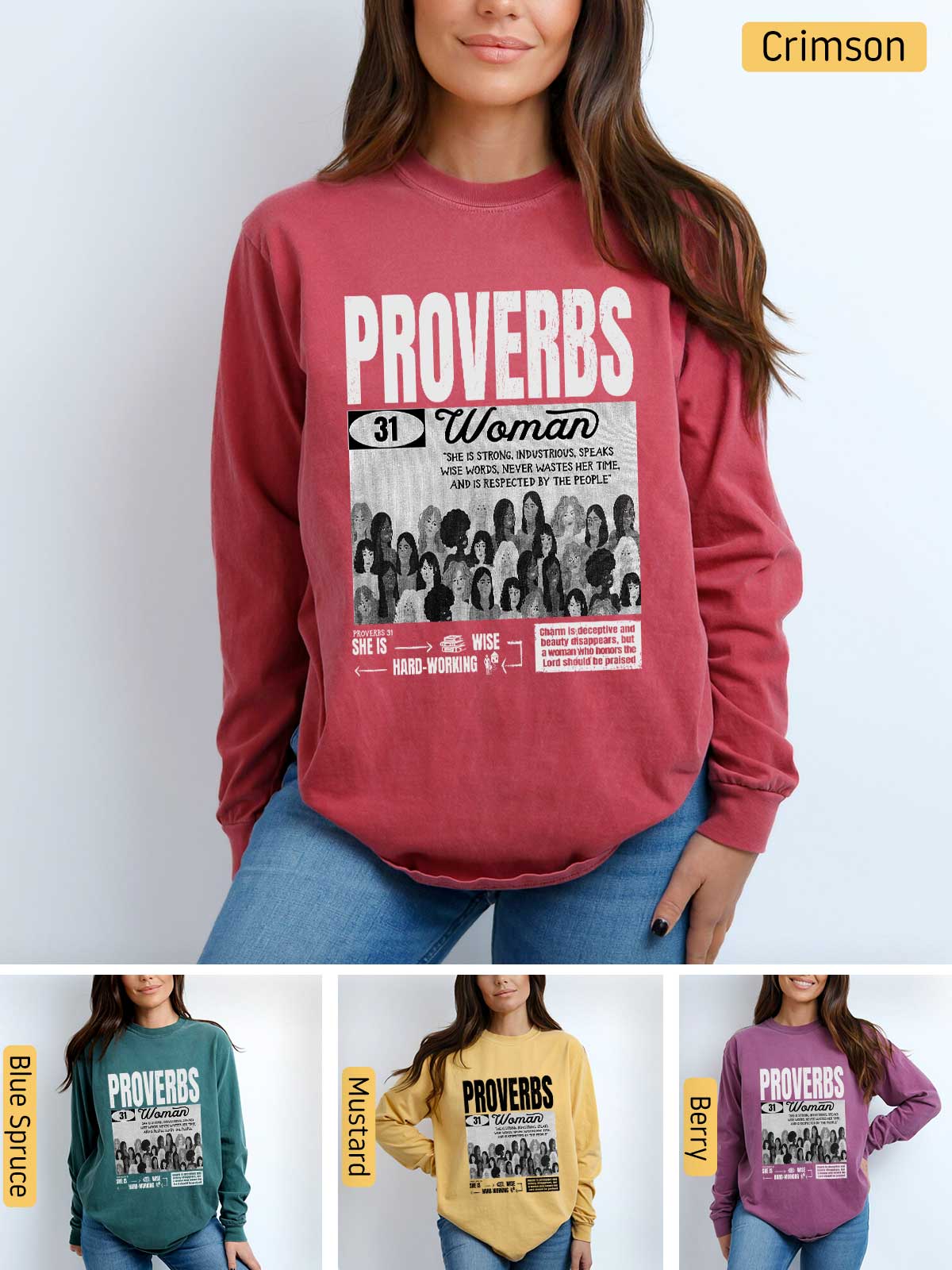 a woman wearing a sweatshirt with the words provers on it