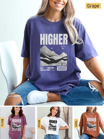 God is Higher - Romans 8:38-39 - Medium-weight, Unisex T-Shirt