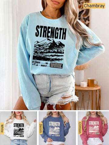 Strength, I Lift My Eyes to the Mountains - Psalm 121: 1-2 - Medium-heavyweight, Unisex Sweatshirt