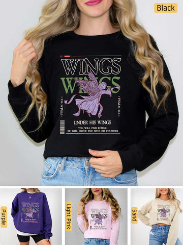 Under His Wings You will find Refuge - Psalm 91:4 - Medium-heavyweight, Unisex Sweatshirt