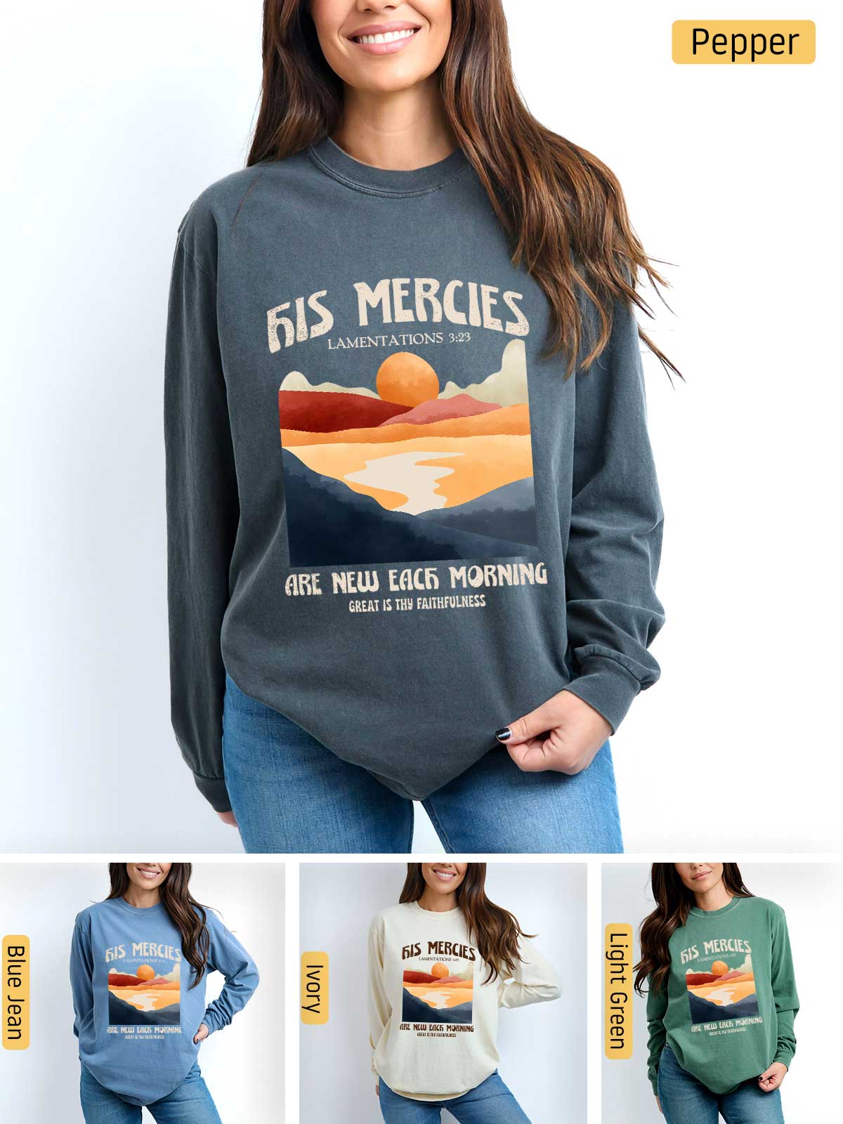 a woman wearing a sweatshirt that says fis mercies