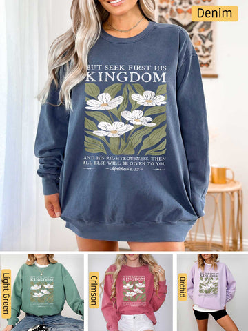 Seek First His Kingdom - Matthew 6:33 - Medium-heavyweight, Unisex Sweatshirt