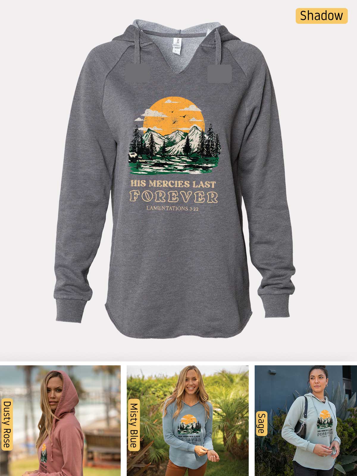 a women's sweatshirt with a picture of a woman wearing a hoodie