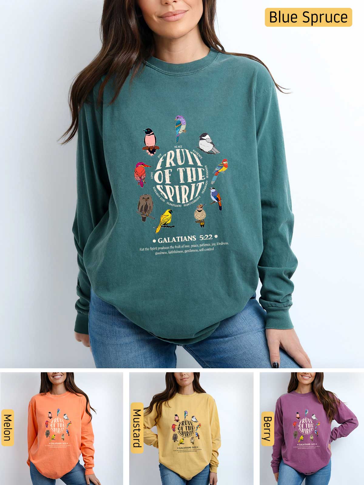 a woman wearing a sweatshirt with the words run of the birds on it