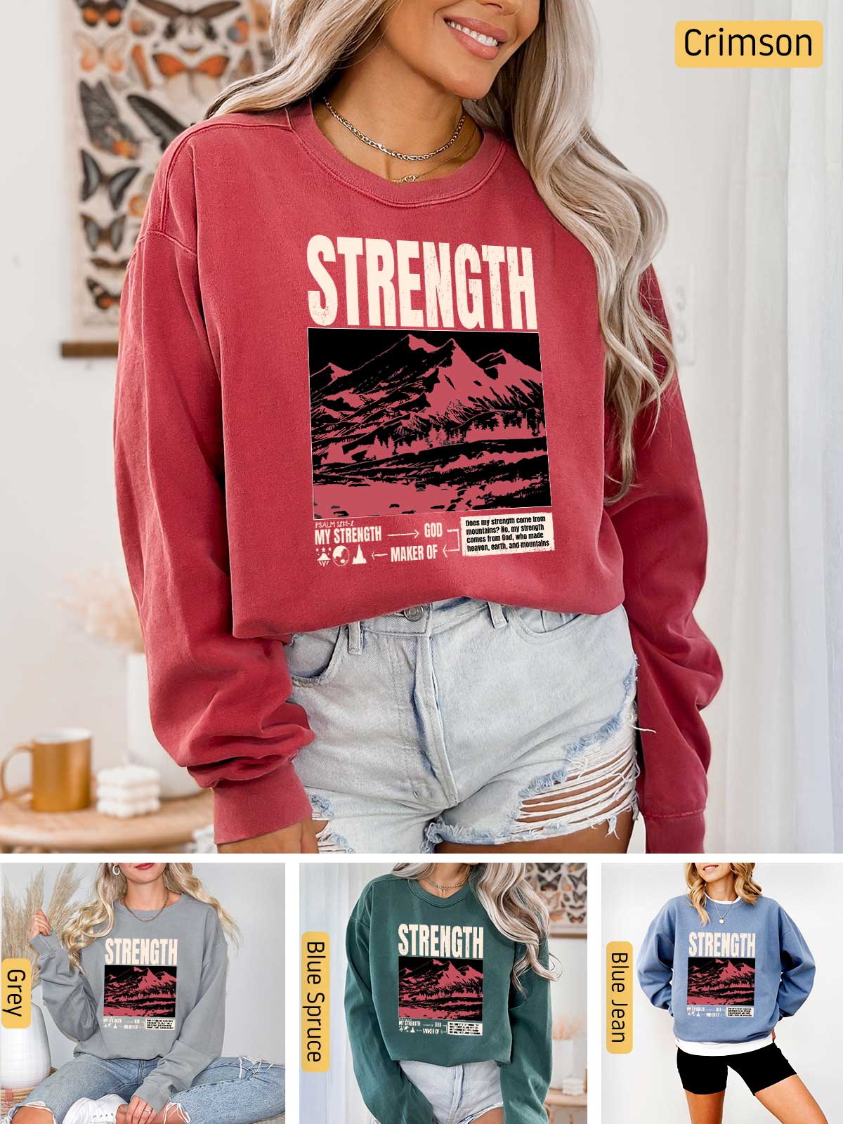 a collage of photos of a woman wearing a sweatshirt and shorts